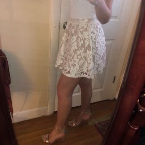 Revolve Clothing Off White Lace Skirt